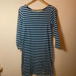 Joules Clothing Blue and Cream Stripped Dress
